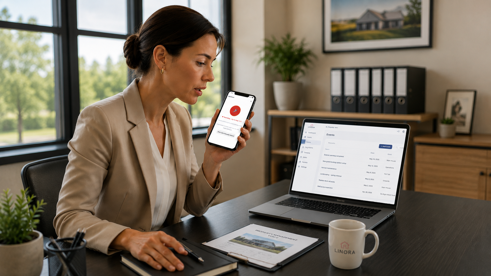 Property manager recording an event into Linora